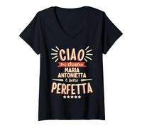 Femme Maria Antonietta Idea Regalo Personalizzata Amica Nome T-Shirt avec Col en V