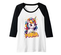 Femme Maria - Joli prénom de Fille avec Un Licorne Adorable Manche Raglan