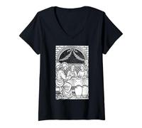 Femme Mariage à Cana Art Water Into Wine Traditional Catholic T-Shirt avec Col en V