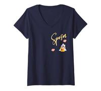 Femme Mariage Italie Poules Poulets Sposa Mariée Italienne T-Shirt avec Col en V