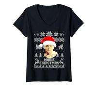 Femme Marie Curie Marie Christmas Funny Christmas T-Shirt avec Col en V