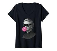 Femme Marie Curie T-Shirt avec Col en V