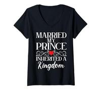 Femme Marié Mon Prince a hérité d'une Belle-Fille du Royaume T-Shirt avec Col en V