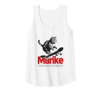 Femme MARIKE - Joli nom de fille avec un chat & un skateboard Débardeur