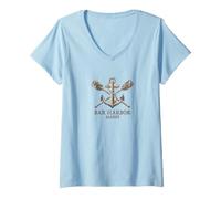 Femme Marine de Bar Harbor dans Le Maine - Bar Harbor ME T-Shirt avec Col en V