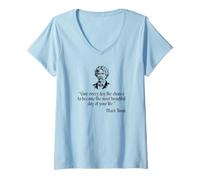 Femme Mark Twain Chemise Mark Twain Citation Most Beautiful Day T-Shirt avec Col en V