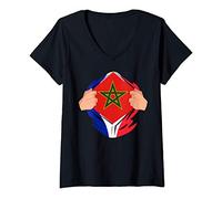 Femme Maroc C'est Dans Mon ADN Marocain Fier Morocco In My DNA T-Shirt avec Col en V