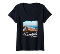 Femme Maroc Tanger Souvenir / Tanger Maroc T-Shirt avec Col en V