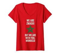 Femme Marocains de L'Étranger MRE Amour pour Le Maroc Fières Gen-Z T-Shirt avec Col en V