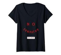 Femme Maroon Red Burgundy No Sympathy for Haters Maroon Graphic T-Shirt avec Col en V