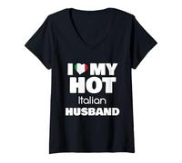 Femme Married to Hot Italy Man I Love My Italian Husband T-Shirt avec Col en V