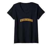 Femme Marron Graphique rare rare marron T-Shirt avec Col en V