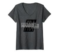 Femme Marseille Bouches-du-Rhône Francia - Marseille Performance T-Shirt avec Col en V