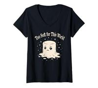 Femme Marshmallow Triste Âme Douce et Sensible T-Shirt avec Col en V