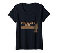 Femme Marteau de Jeu de Mots Humour pour Les Amateurs d'outils et Les Papas Pratiques T-Shirt avec Col en V