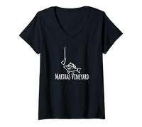 Femme Marthas Vineyard Hameçon de pêche fantaisie T-Shirt avec Col en V