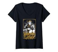 Femme Martin Luther T-Shirt avec Col en V