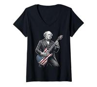 Femme Martin Van Buren Guitare T-Shirt avec Col en V