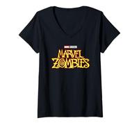 Femme Marvel Animation Marvel Zombies Official TV Series Logo T-Shirt avec Col en V