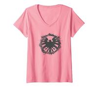 Femme Marvel Avengers Agent of Shield Logo Brushed T-Shirt avec Col en V, Rose, XL