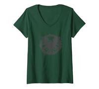Femme Marvel Avengers Agent of Shield Logo Brushed T-Shirt avec Col en V, Vert Forêt, XL
