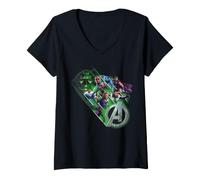 Femme Marvel Avengers Doomsday Avengers Logo Hero Teams Vs Doom T-Shirt avec Col en V