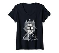 Femme Marvel Avengers Doomsday Doom Has No Rivals Doom Guardians T-Shirt avec Col en V