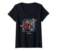 Femme Marvel Avengers Doomsday Teams Unite Cyclops and Shang-Chi T-Shirt avec Col en V