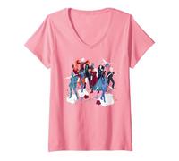 Femme Marvel Avengers: Endgame Minimalist Female Power Group Art T-Shirt avec Col en V