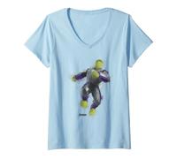 Femme Marvel Avengers Endgame The Hulk Blurred Water Color Painted T-Shirt avec Col en V