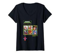 Femme Marvel Cosmic Invasion Game Choose Your Super Hero Retro T-Shirt avec Col en V