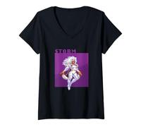 Femme Marvel Cosmic Invasion Game X-Men Storm Retro Pixel Graphics T-Shirt avec Col en V
