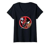 Femme Marvel Deadpool 30th Birthday Party Infinity Gauntlet Funny T-Shirt avec Col en V