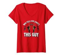 Femme Marvel Deadpool Father's Day Who Tells Dad Jokes? This Guy T-Shirt avec Col en V