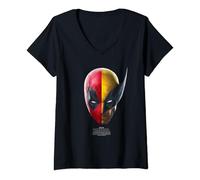 Femme Marvel Deadpool & Wolverine Portrait T-Shirt avec Col en V