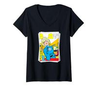 Femme Marvel Fantastic Four Invisible Woman Retro Vintage Photo T-Shirt avec Col en V