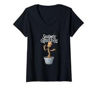 Femme Marvel Groot Season's Grootings Holiday T-Shirt avec Col en V