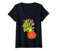 Femme Marvel Halloween Trick Or Treat Jack-o-Lantern Just Take One T-Shirt avec Col en V