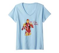 Femme Marvel Iron Man Avengers Endgame Quote I A m Iron Man T-Shirt avec Col en V