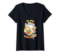 Femme Marvel Jeff The Land Shark Be My Valentine! Valentine's Day T-Shirt avec Col en V