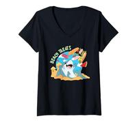 Femme Marvel Jeff The Land Shark Beach Treats Summer Vacation Fun T-Shirt avec Col en V