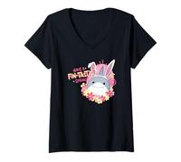 Femme Marvel Jeff The Land Shark Fin-Tastic Spring Easter Bunny T-Shirt avec Col en V