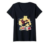 Femme Marvel Miles Morales When I Grow Up Torn Paper Collage T-Shirt avec Col en V