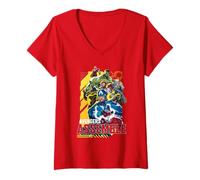 Femme Marvel Rivals Avengers Assemble Group T-Shirt avec Col en V