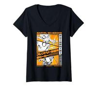 Femme Marvel SD Heroes Friendly Neighborhood Spider-Man Trio Chibi T-Shirt avec Col en V