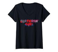 Femme Marvel Spider-Man Birthday Girl Team Spidey Party T-Shirt avec Col en V