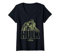Femme Marvel Spider-Man: Day Hulk Angry Ready to Fight T-Shirt avec Col en V