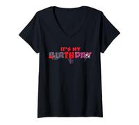 Femme Marvel Spider-Man It's My Birthday Team Spidey Party T-Shirt avec Col en V