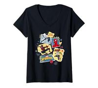 Femme Marvel Spider-Man Spider-Girl Ghost-Spider Miles Team Spidey T-Shirt avec Col en V