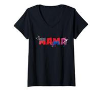 Femme Marvel Spider-Man Trio Mama Mother's Day Family Trip B-Day T-Shirt avec Col en V